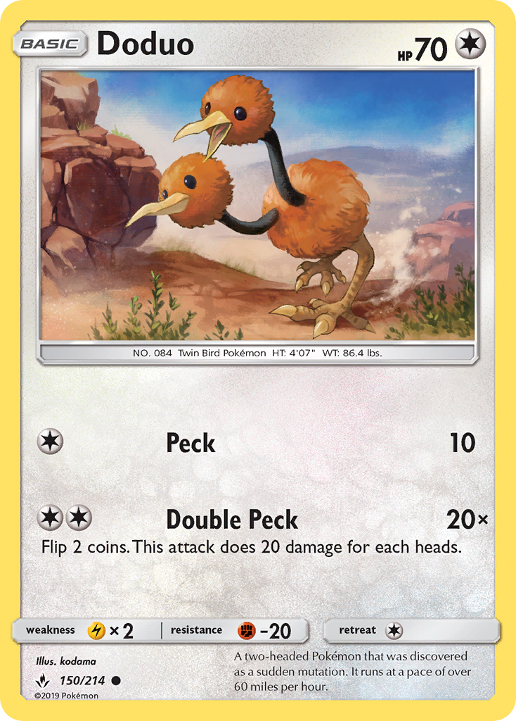 150/214 - Doduo REVERSE HOLO - Unbroken Bonds - Common