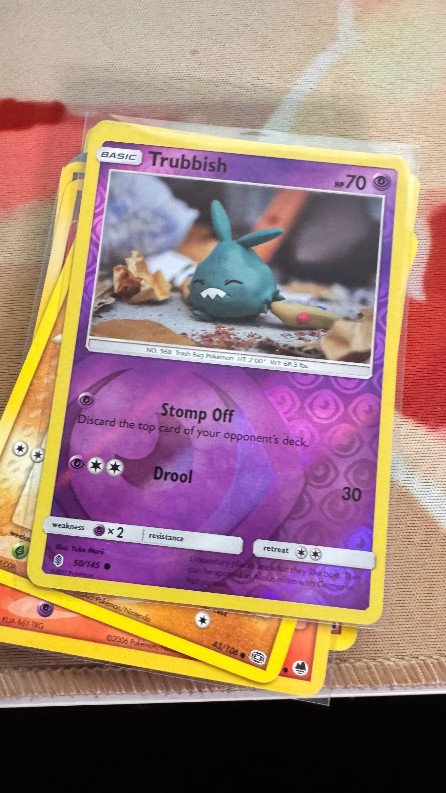 50/145 - Trubbish REVERSE HOLO - Guardians Rising - Common