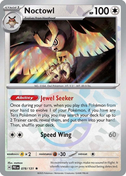 078/131 - Noctowl (Poke Ball Pattern) HOLO - Prismatic Evolutions - Rare