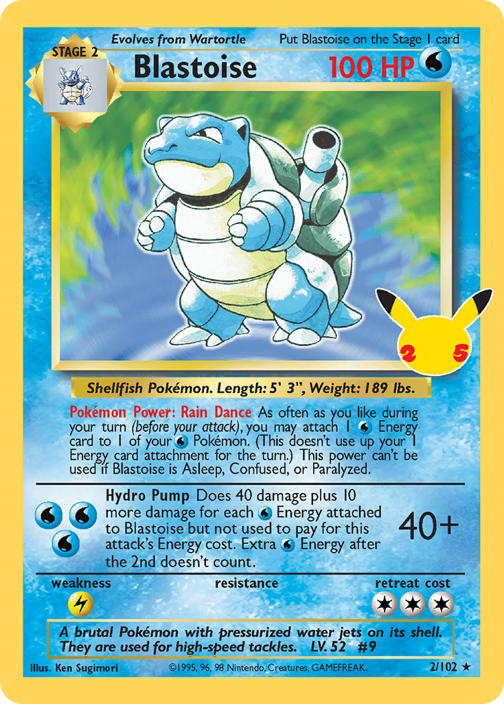 2/102 - Blastoise HOLO - Celebrations: Classic Collection - Classic Collection