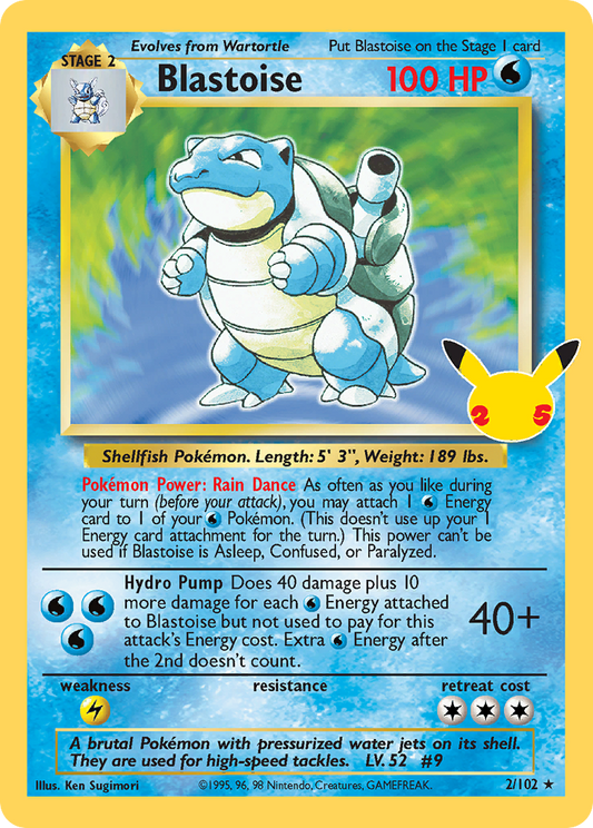 2/102 - Blastoise HOLO - Celebrations: Classic Collection - Classic Collection