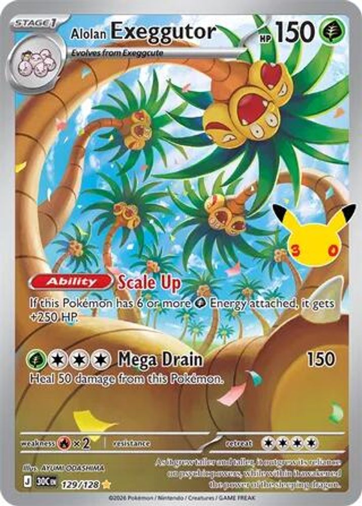 129/128 - Alolan Exeggutor HOLO - ME: 30th Celebration - Illustration Rare