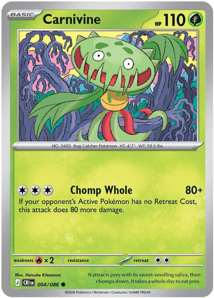 004/086 - Carnivine REVERSE HOLO - Chaos Rising - Common