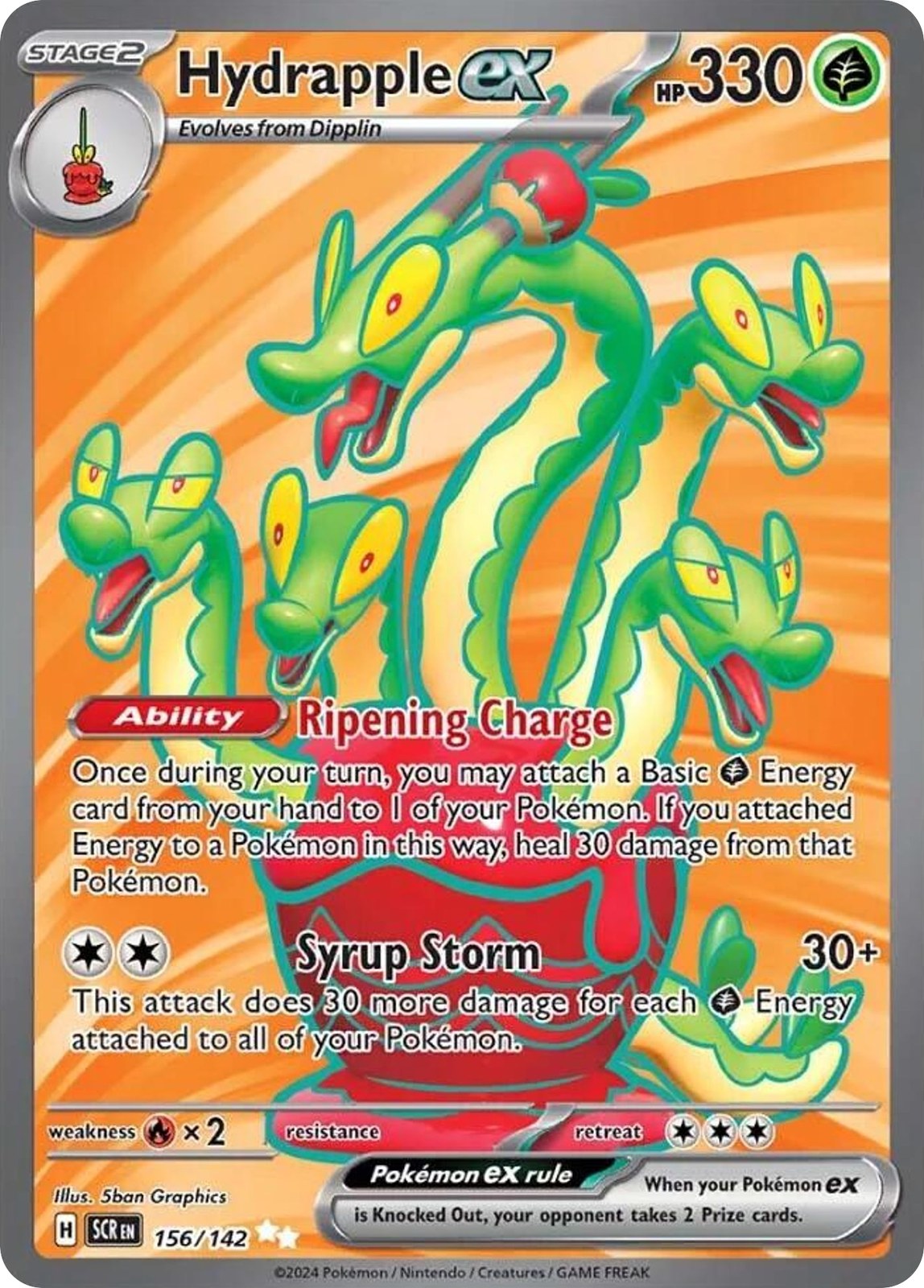 156/142 - Hydrapple ex HOLO - Stellar Crown - Ultra Rare