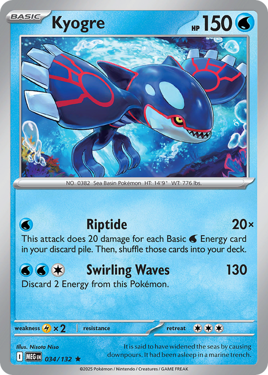034/132 - Kyogre - Mega Evolution - Rare