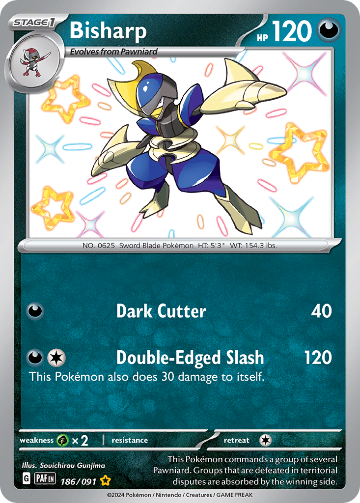 186/091 - Bisharp HOLO - Paldean Fates - Shiny Rare