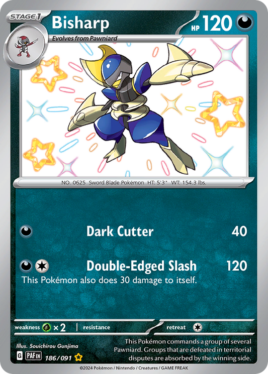 186/091 - Bisharp HOLO - Paldean Fates - Shiny Rare