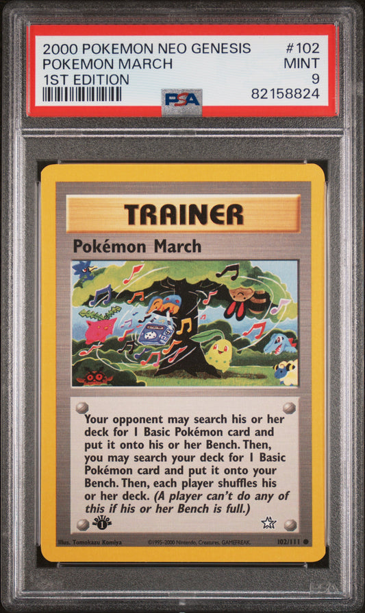 Pokemon March 102/111 Neo Genesis 1st Edition Pokemon PSA 9 Mint