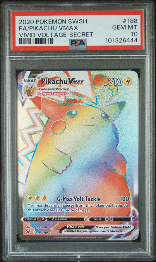 Pikachu Vmax 188/185 Secret Vivid Voltage Pokemon PSA 10 Gem Mint